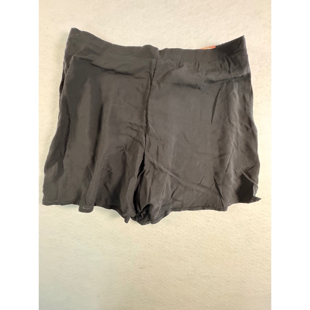 Mudd Womens Skater Challis Shorts Black Tie Elastic Back JMDK15401RSD Large NWT